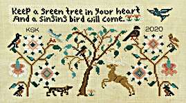 Click/tap for more details of Singing Bird Sampler (cross stitch) by Rosewood Manor