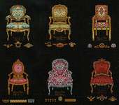 Click for more details of Six Chairs (cross stitch) by Thea Gouverneur