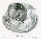 Click/tap for more details of Sleeping Baby (cross stitch) by Vervaco