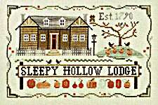 Click/tap for more details of Sleepy Hollow Lodge (cross stitch) by Little House Needleworks