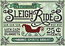 Click/tap for more details of Sleigh Rides (cross stitch) by Erin Elizabeth Designs