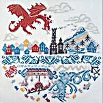 Click/tap for more details of Smaug's Erebor -Year of the Dragon (cross stitch) by Tempting Tangles Designs