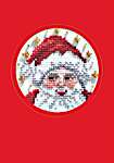 Click/tap for more details of Smiling Santa Christmas Card (cross stitch) by Orchidea