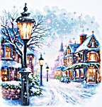 Click/tap for more details of Snow in the City (cross stitch) by Magic Needle