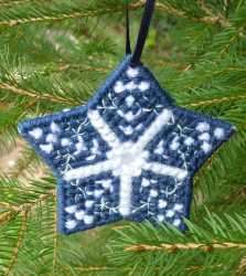 Click for more details of Snowflake Christmas Tree Ornament (tapestry) by Anne Peden