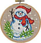 Click/tap for more details of Snowman (cross stitch) by Permin of Copenhagen