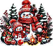 Click/tap for more details of Snowmen Family (cross stitch) by Les Petites Croix de Lucie