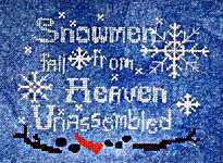 Click/tap for more details of Snowmen Unassembled (cross stitch) by Rosie and Me