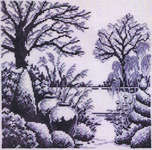Click for more details of Snowy Garden with Lake (cross stitch) by Permin of Copenhagen