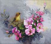 Click for more details of Song Bird and Camelias (cross stitch) by Luca - S