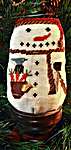 Click/tap for more details of Sowing Carrots Snowman (cross stitch) by Homespun Elegance
