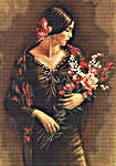 Click for more details of Spanish Lady with Bouquet (cross stitch) by Luca - S