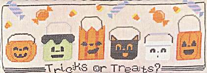 Click/tap for more details of Spooky Sweets (cross stitch) by Luminous Fiber Arts