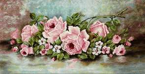 Click for more details of Spray of Pink Roses (cross stitch) by Luca - S