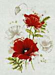 Click/tap for more details of Spray of Poppies (cross stitch) by Lanarte