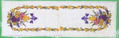 Click for more details of Spring Flower Table Runner (cross stitch) by Eva Rosenstand
