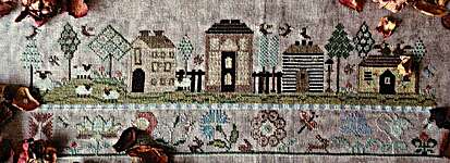 Click/tap for more details of Spring Village (cross stitch) by Nikyscreations
