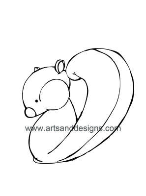 Click for more details of Squirrel Card Making Digital Stamp in Black (digital downloads) by Julie Lynes