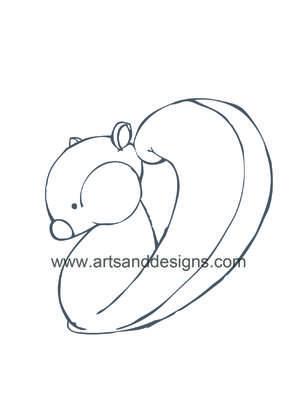 Click for more details of Squirrel Card Making Digital Stamp in Grey (digital downloads) by Julie Lynes