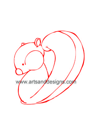 Click for more details of Squirrel Card Making Digital Stamp in Red (digital downloads) by Julie Lynes