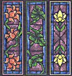 Click for more details of Stained Glass Bookmarks (cross stitch) by Imaginating