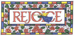 Click/tap for more details of Stained Glass Rejoice (cross stitch) by Imaginating