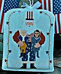 Click/tap for more details of Star Spangled Kris (cross stitch) by Twin Peak Primitives