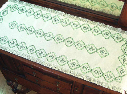 Click for more details of Starflower Runner (swedish weaving) by Swedish Weave Designs