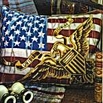 Click for more details of Stars and Stripes Cushion Front (tapestry) by Glorafilia