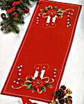 Click/tap for more details of Stars of Bethlehem Table Runner (cross stitch) by Permin of Copenhagen