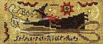 Click/tap for more details of Stitch The Night Away (cross stitch) by Homespun Elegance