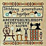 Click/tap for more details of Stitching Generations Together (cross stitch) by Twin Peak Primitives