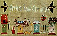 Click for more details of Stitching Spring (cross stitch) by Twin Peak Primitives