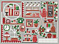 Click/tap for more details of Strawberry Cafe (cross stitch) by Erin Elizabeth Designs