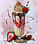 Click/tap for more details of Strawberry Milkshake (cross stitch) by Les Petites Croix de Lucie