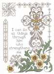 Click/tap for more details of Strengthen Me (cross stitch) by Imaginating
