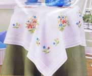 Summer Flowers Table Cover - Cross Stitch