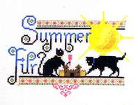 Click/tap for more details of Summer Fur (cross stitch) by Kit & Bixby