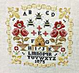 Click/tap for more details of Summer Of Bees (cross stitch) by Twin Peak Primitives