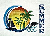 Click/tap for more details of Summer Post Card (cross stitch) by Keslyn's