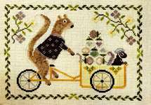 Click/tap for more details of Summer Squirrel (cross stitch) by The Blue Flower