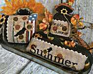 Click/tap for more details of Summer Sunshine Pillows Set (cross stitch) by Mani di Donna