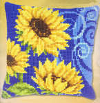 Click for more details of Sunflowers on Blue Cushion Front (tapestry) by Vervaco