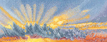 Click for more details of Sunrise Sky (cross stitch) by Thea Gouverneur