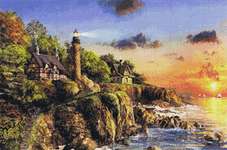 Click for more details of Sunset at Craggy Point (cross stitch) by Kustom Krafts