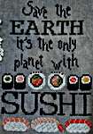 Click/tap for more details of Sushi (cross stitch) by puntiniputini