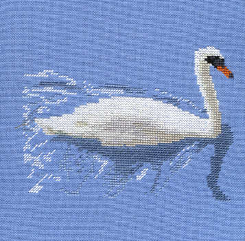 Click for more details of Swan on the River Thames at Abingdon (cross stitch) by Anne Peden