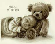 Click for more details of Sweet Dreams - Baby and Bear (cross stitch) by Vervaco