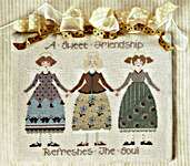 Click/tap for more details of Sweet Friendship (cross stitch) by The Cross-Eyed Cricket