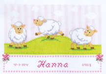 Click for more details of Sweet Little Lambs (cross stitch) by Vervaco